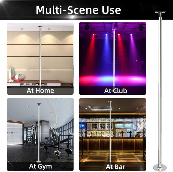 PRIOR FITNESS Pole Dance perforiert, Durchmesser 45 mm, höhenverstellbar für mehr Sicherheit und Sta