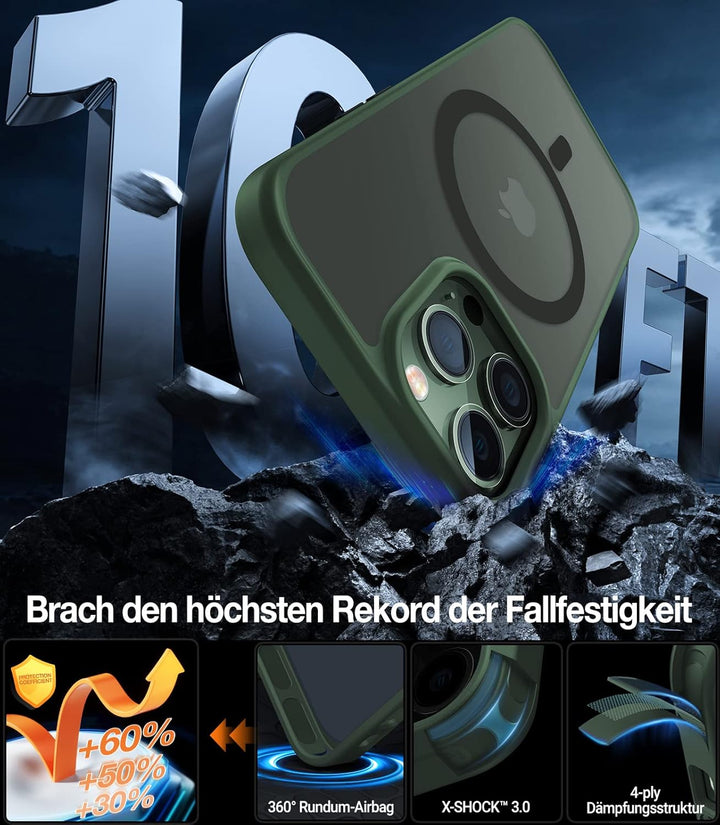 TORRAS [Upgrade Magnetisch für iPhone 13 Pro Hülle für MagSafe [Militärschutz] (TOP Adsorption) Schu