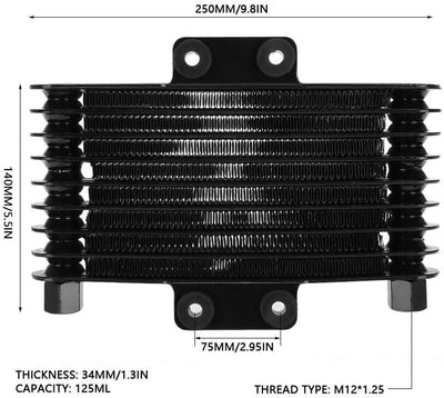 Für Ölkühler - Motorölkühler Ölkühlerkühler Universal Ölkühler 125 Ml Motorölkühler Kühler Universal