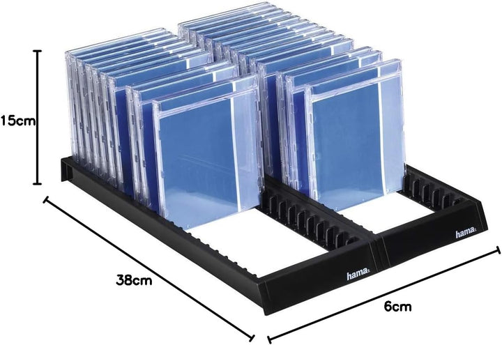Hama CD Ständer Archivierungssystem (für 44 CD-Leerhüllen, CD Rack zur Aufbewahrung, Organizer rutsc