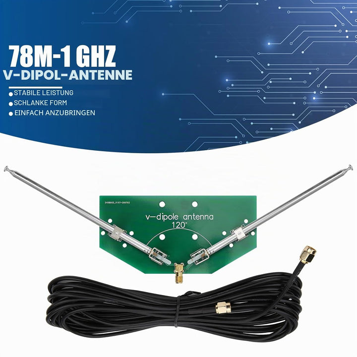 Antenne V-Dipol Funkfrequenz 78M-1 GHz Funk-Ersatzantenne Universal-Innenraum-Akzeptor