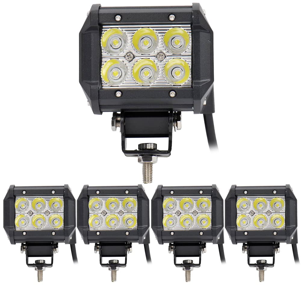 Greenmigo 5X 18W Led Arbeitsscheinwerfer Offroad Lampe Flood Scheinwerfer Arbeitslicht Zusatzscheinw