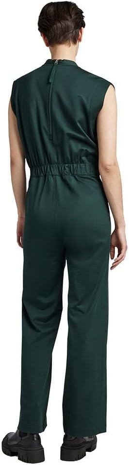 G-STAR Damen Wide Leg V-Neck Jumpsuit, Grün (laub D22370-C813-4287)