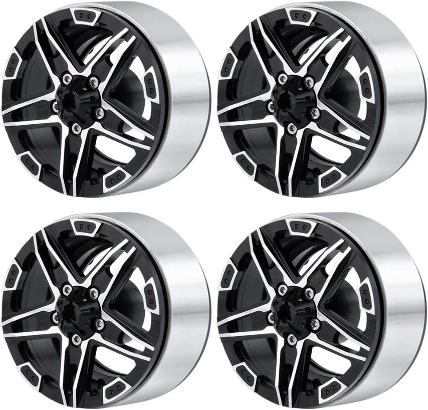 AXspeed 1.9" Beadlock Wheel Rims for Axial SCX10 D90 D110 CC01 1/10 RC Crawler Car, Pack of 4