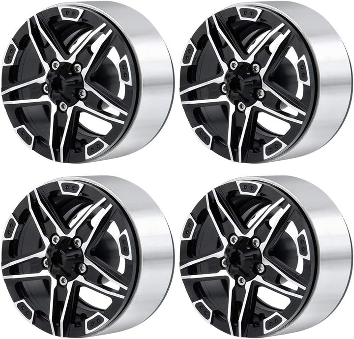 AXspeed 1.9" Beadlock Wheel Rims for Axial SCX10 D90 D110 CC01 1/10 RC Crawler Car, Pack of 4