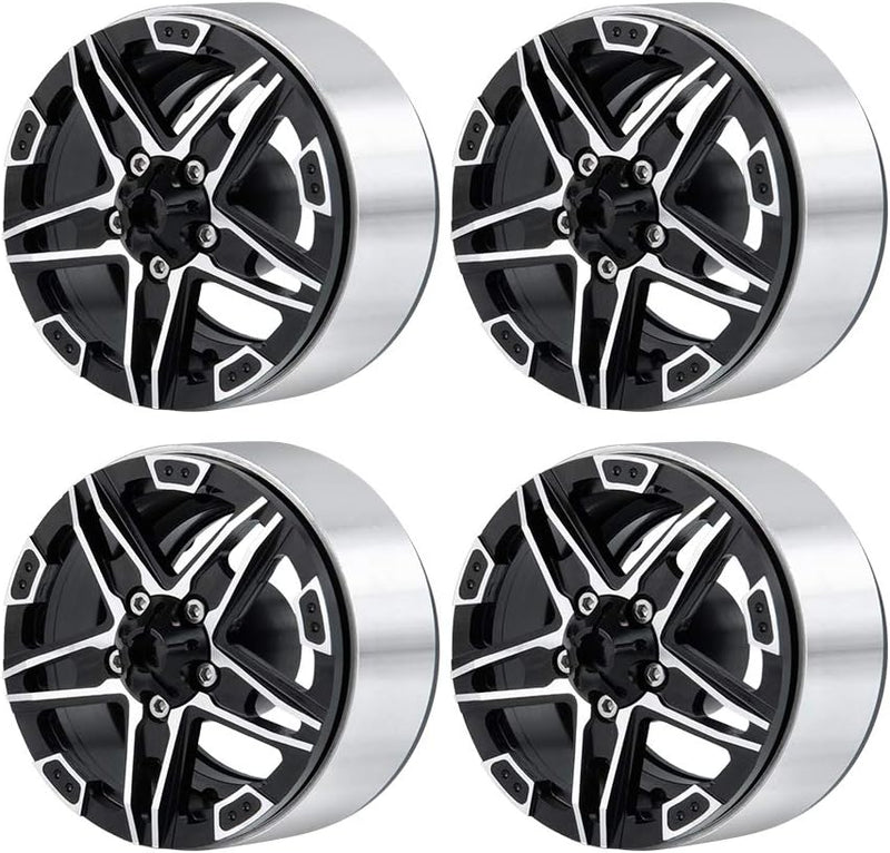 AXspeed 1.9" Beadlock Wheel Rims for Axial SCX10 D90 D110 CC01 1/10 RC Crawler Car, Pack of 4