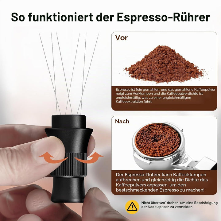 IKAPE Spaceship Espresso WDT Tool Verstellbarer Espresso-Rührer für Baristas Nadel Verteiler Tool mi