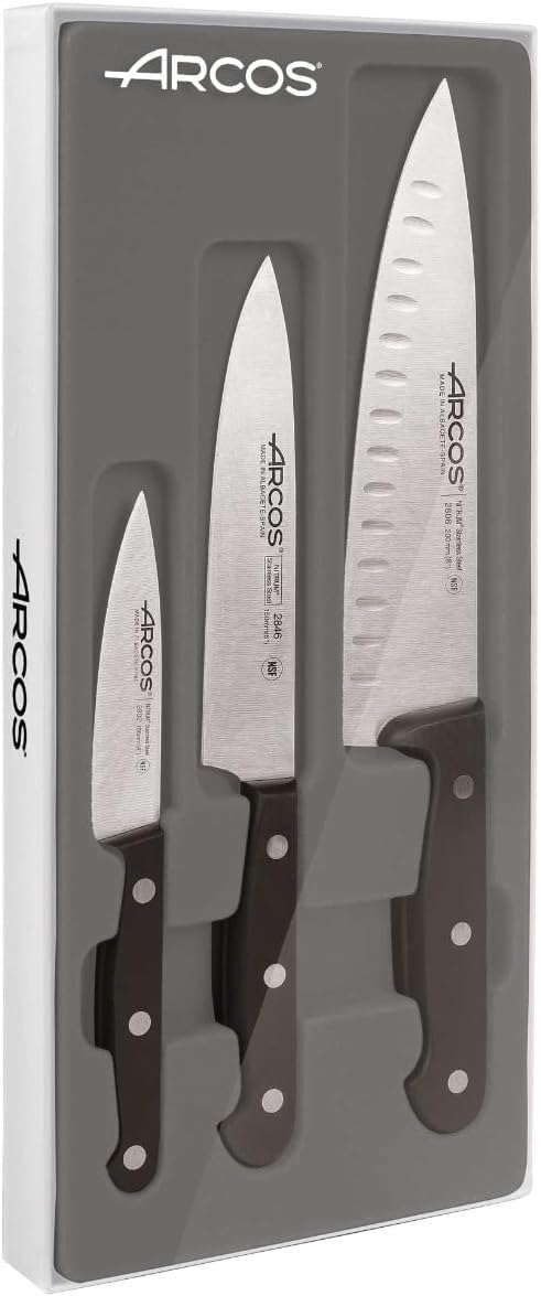 Arcos Universal Küchenmesser-Set, Stainless Steel, Schwarz, 3