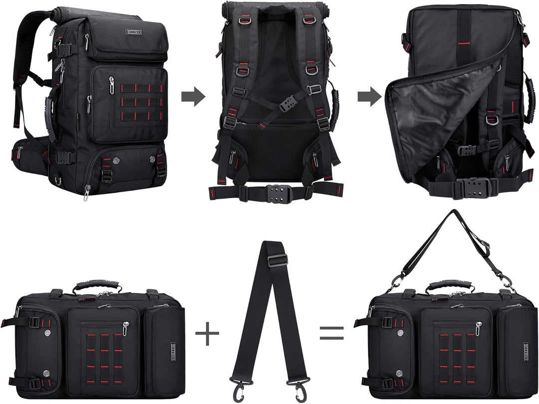 WITZMAN Reiserucksack Herren Gross Reisetasche Reiserucksack Handgepäck Flugzeug mit USB Ladeanschlu