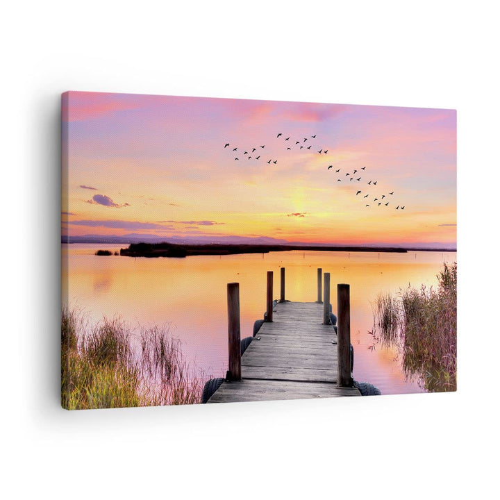 Bilder auf Leinwand Fussgängerbrücke Sommer Menschen Liebe Leinwandbild 70x50cm Wandbilder Dekoratio