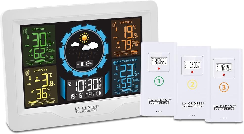 La Crosse Technology - WS6304 Wetterstation bunt 3 Sensoren – Weiss