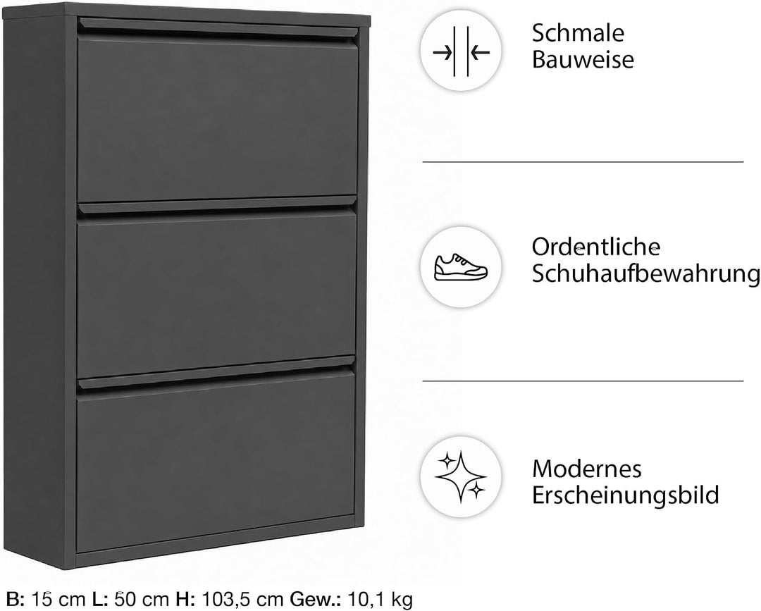 Klapp-Schubladen-Schuhschrank, Aufbewahrungs-Organizer, freistehendes Schuhregal, Wandmontage, Keine