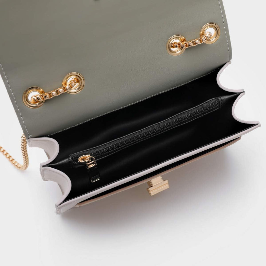 Umhängetasche Damen Leder Kette Schulterriemen Designer Color-Blocking Mode Handtasche, Tasche Schul
