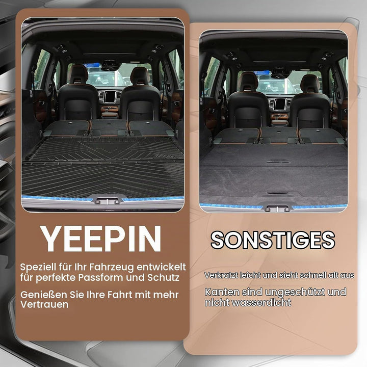 YEE PIN Für Volvo XC90 2015-2025,Kofferraummatte XC90 Gummi Kofferraumwanne Seitenschutz XC90 Gummim