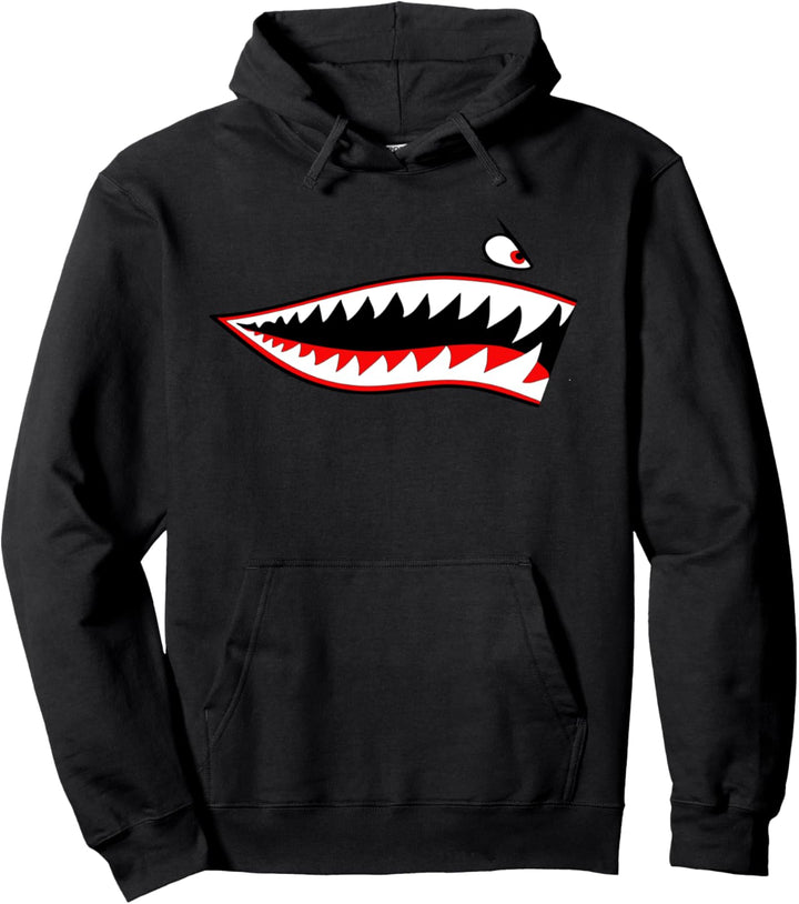SHARK TEETH NOSE ART WARHAWK P-40 A-10 WARTHOG WAR PLANE Pullover Hoodie