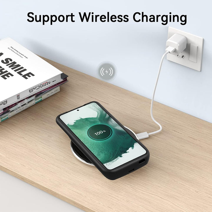 NEWDERY Akku Hülle Für Samsung Galaxy S22, Unterstützt 18W QC und Qi Kabelloses Laden, 4700 mAh Schl