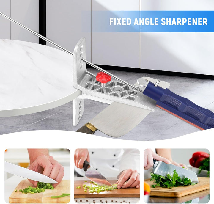Messerschärfer-Set, Schleifstein-Set, professionelles Küchen-Messerschärfer-Set mit festem Winkel