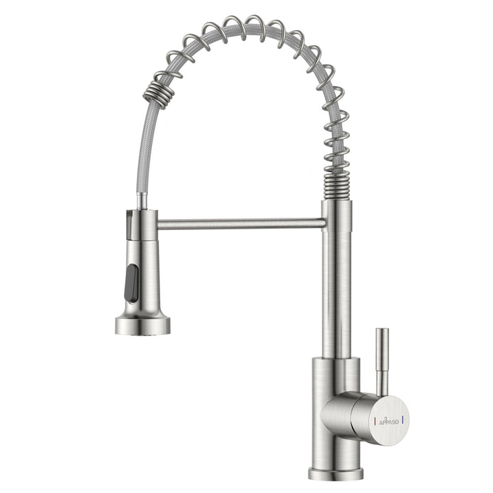 APPASO Wasserhahn, Küchenarmatur Hochdruck mit Herunterziehen Brause, Mischbatterie Küche mit 2 Stra