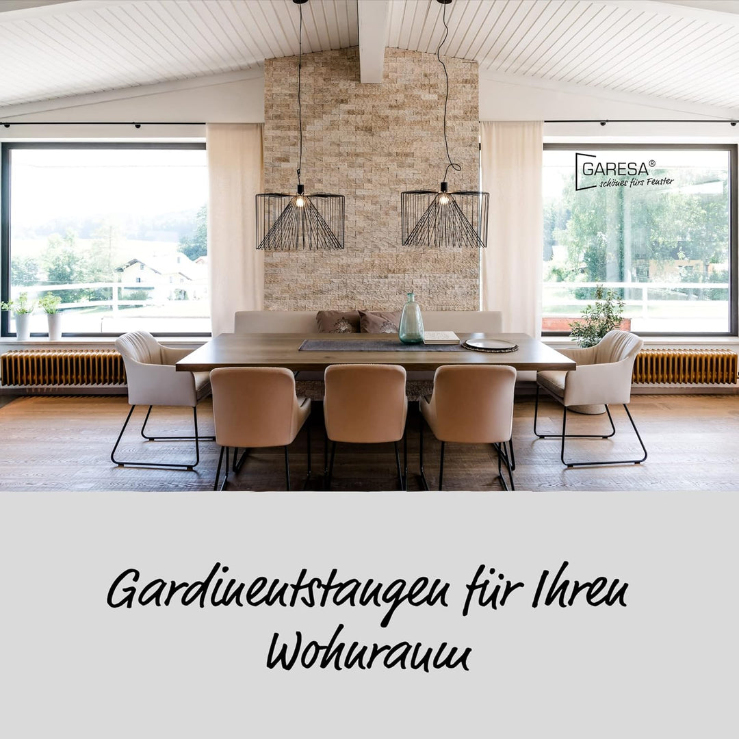 Garesa Gardinenstange Andrea Ø 20mm, 2-läufig, Messing I Stabile Vorhangstange inkl. Ringe + Faltenl