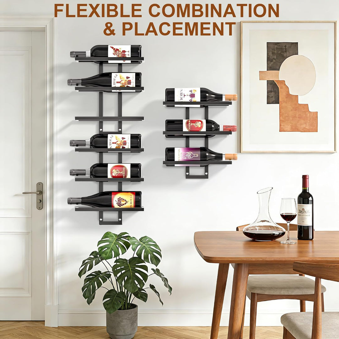 Weinregal Wand für 12 Flaschen, Weinregal Metall, Flaschenregal Geeignet für Hausbar, Küche, Restaur
