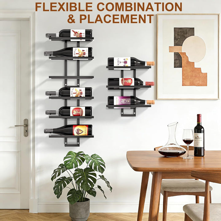 Weinregal Wand für 12 Flaschen, Weinregal Metall, Flaschenregal Geeignet für Hausbar, Küche, Restaur