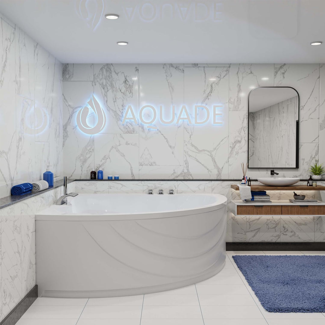 AQUADE Niederdruck Armatur Bad - Wasserhahn Badewanne - Badarmatur Waschbecken - Bad Set - Badewanne