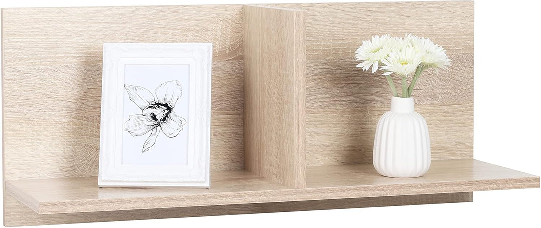 RICOO Wandregal 70 x 30 x 22 Braun Sonoma Eiche, Spanplatte aus Holz, Hängereral WM013-ES, Regal Wan