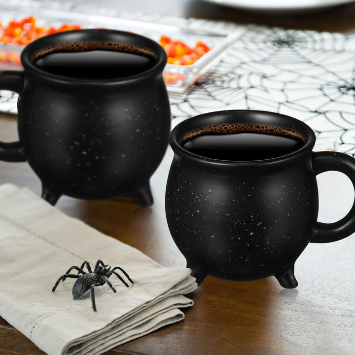 Cabilock 2 Stück Hexen Wicca Keramik Schwarz Becher Tassen Neuheit Latte Servieren Für Milchgetränke