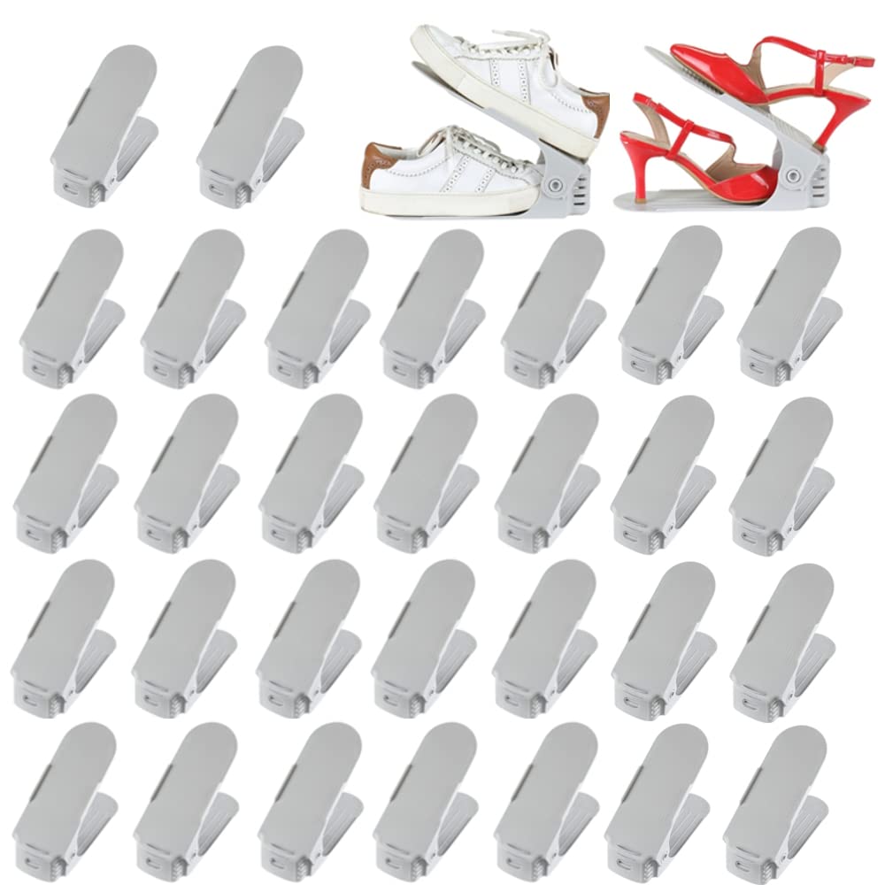 30 x Verstellbarer Schuhschlitz Schuhregal Schuhstapler schuhaufbewahrung Schuhorganizer Schuhhalter