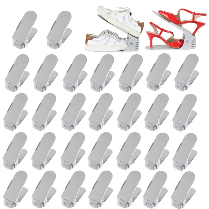 30 x Verstellbarer Schuhschlitz Schuhregal Schuhstapler schuhaufbewahrung Schuhorganizer Schuhhalter