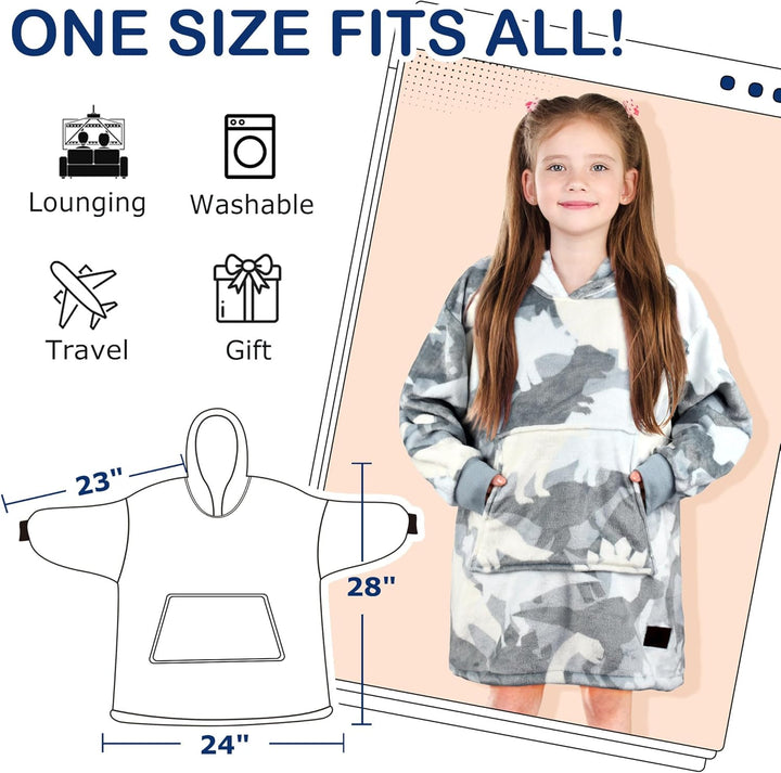Catalonia Classy Kinder Hoodie Decke, übergrosse Kuschel Hoodie Kinder, Mädchen Jungen Kuschel Fleec