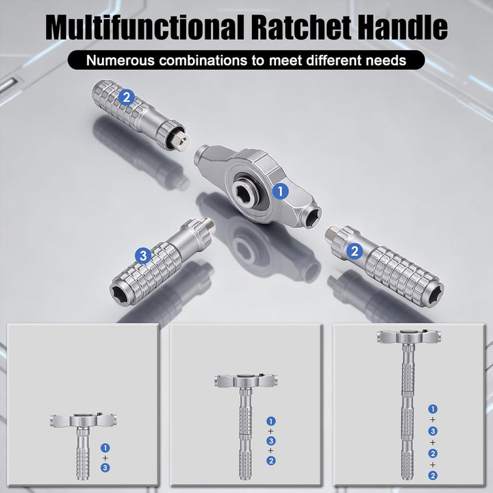 Yosoo Health Gear 66-in-1 Magnetisch Ratschen Schraubendreher Set mit Abnehmbarem Ratschengriff, Mul