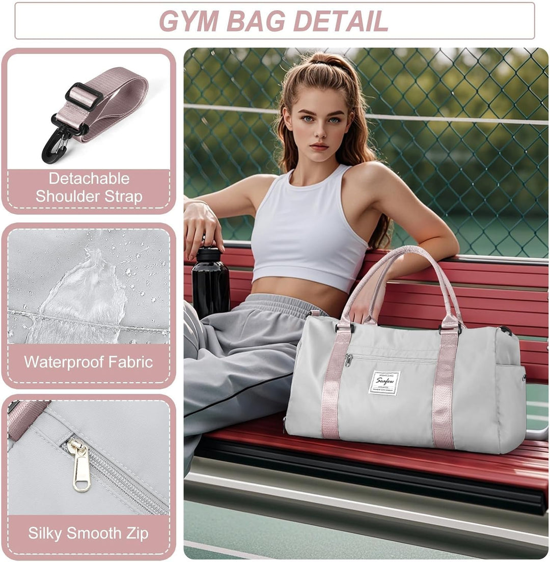 HYC00 Sport Duffel Bag Damen Handgepäck Sporttasche für Damen Herren mit Nassfach &amp; Schuhfach, Reise