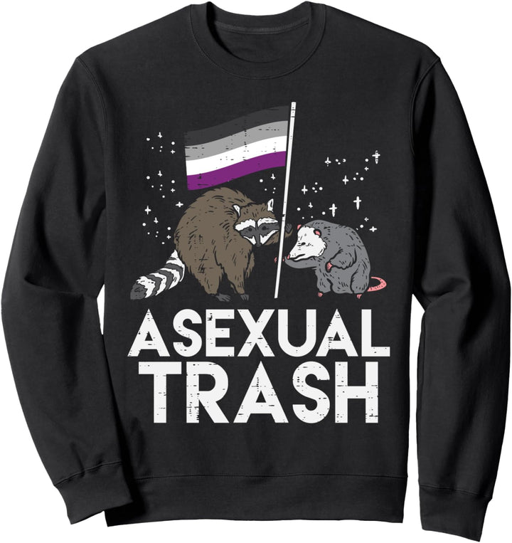 Asexual Trash Raccoon Opossum Asexual Flag Ace Pride LGBTQ Sweatshirt