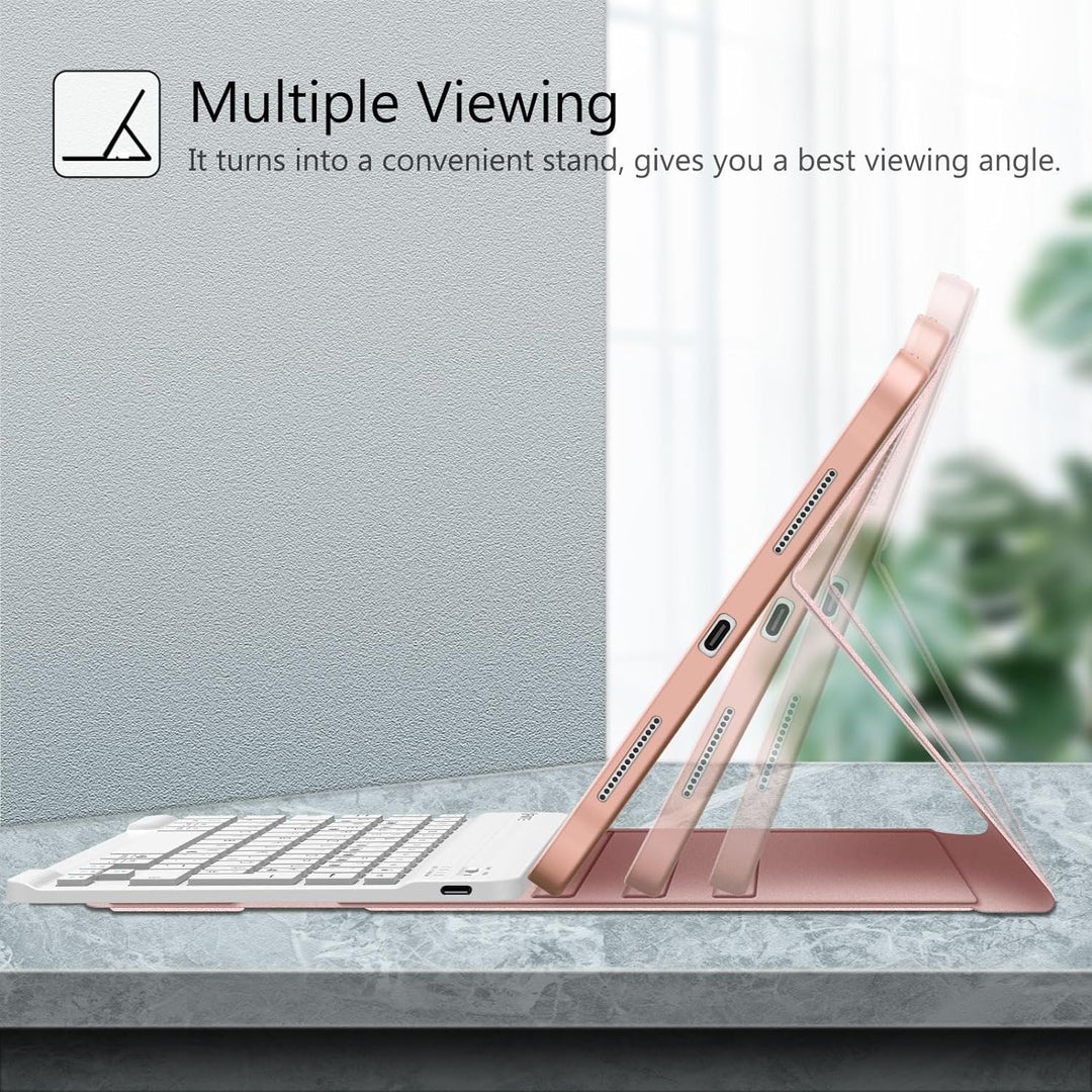 Fintie Tastatur Hülle für iPad 10. Generation 2022 (10.9 Zoll), Schutzhülle mit TPU Rückschale, Penc