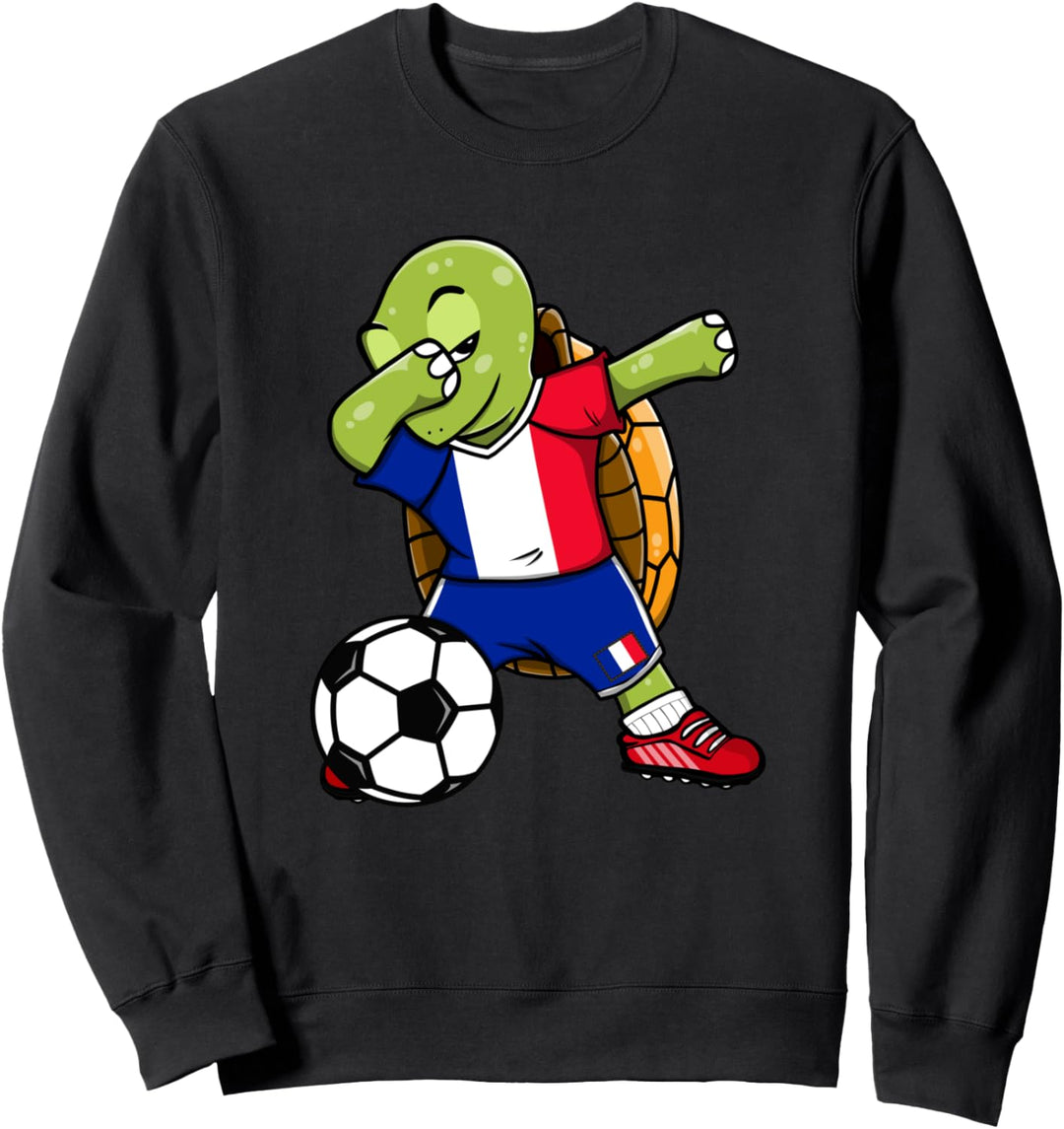Dabbing Schildkröte Frankreich Fussball Französische Flagge Sweatshirt