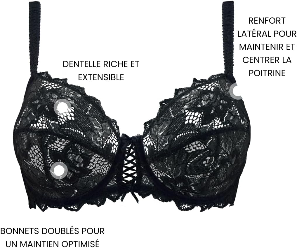 Sans Complexe Damen Full Coverage Bra 70C Schwarz, 70C Schwarz