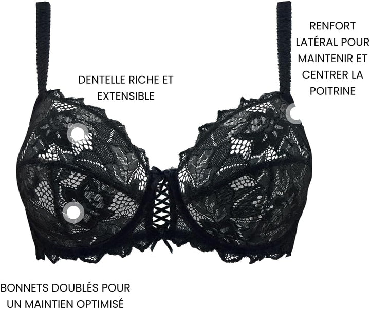 Sans Complexe Damen Full Coverage Bra 70C Schwarz, 70C Schwarz