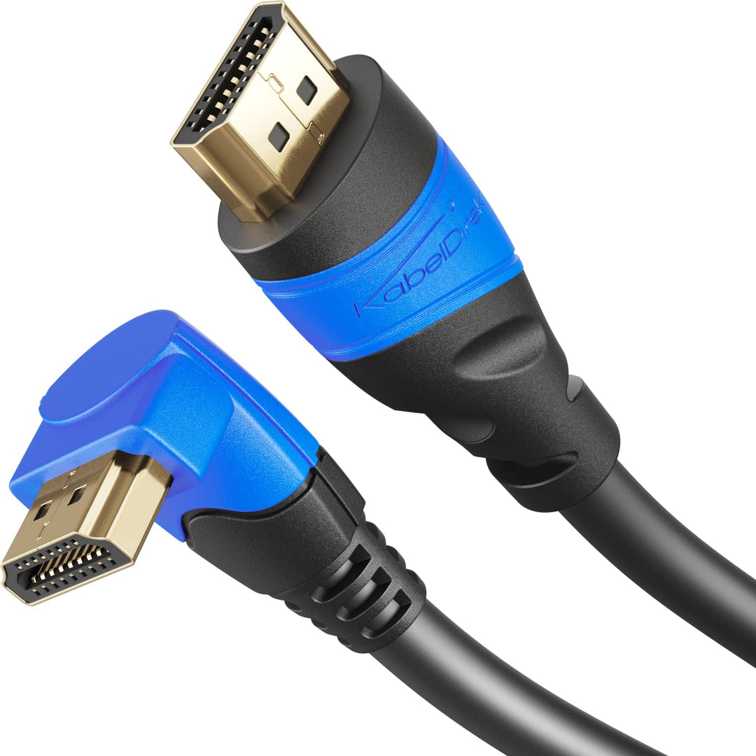 KabelDirekt – 4K HDMI-Kabel gewinkelt – 10m – In Deutschland entwickelt (Winkelkabel 270°, 4K@60Hz,