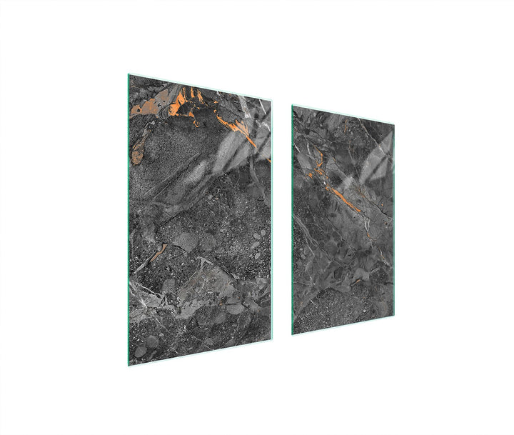 TMK ArtDeko Herdabdeckplatte 2 Teilig 40x52 + 35x52 cm - Spritzschutz Herdabdeckung – Herdschutz aus