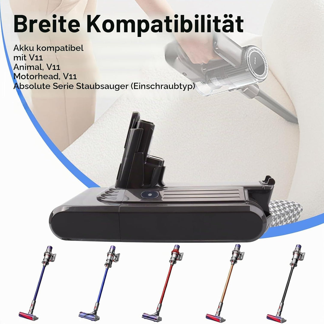 25,2 V 3900 mAh V11 SV14 Ersatz-Akku, verbessert, kompatibel mit Dyson V11 (Einschraubtyp) SV14 Abso