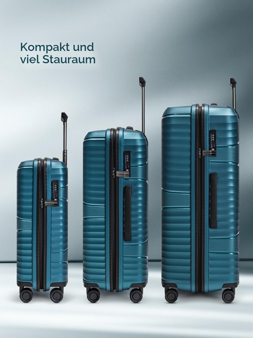 Pactastic Collection 02 Ultra leicht Hartschalen Koffer-Set 3-teilig | Robustes Polypropylen Materia