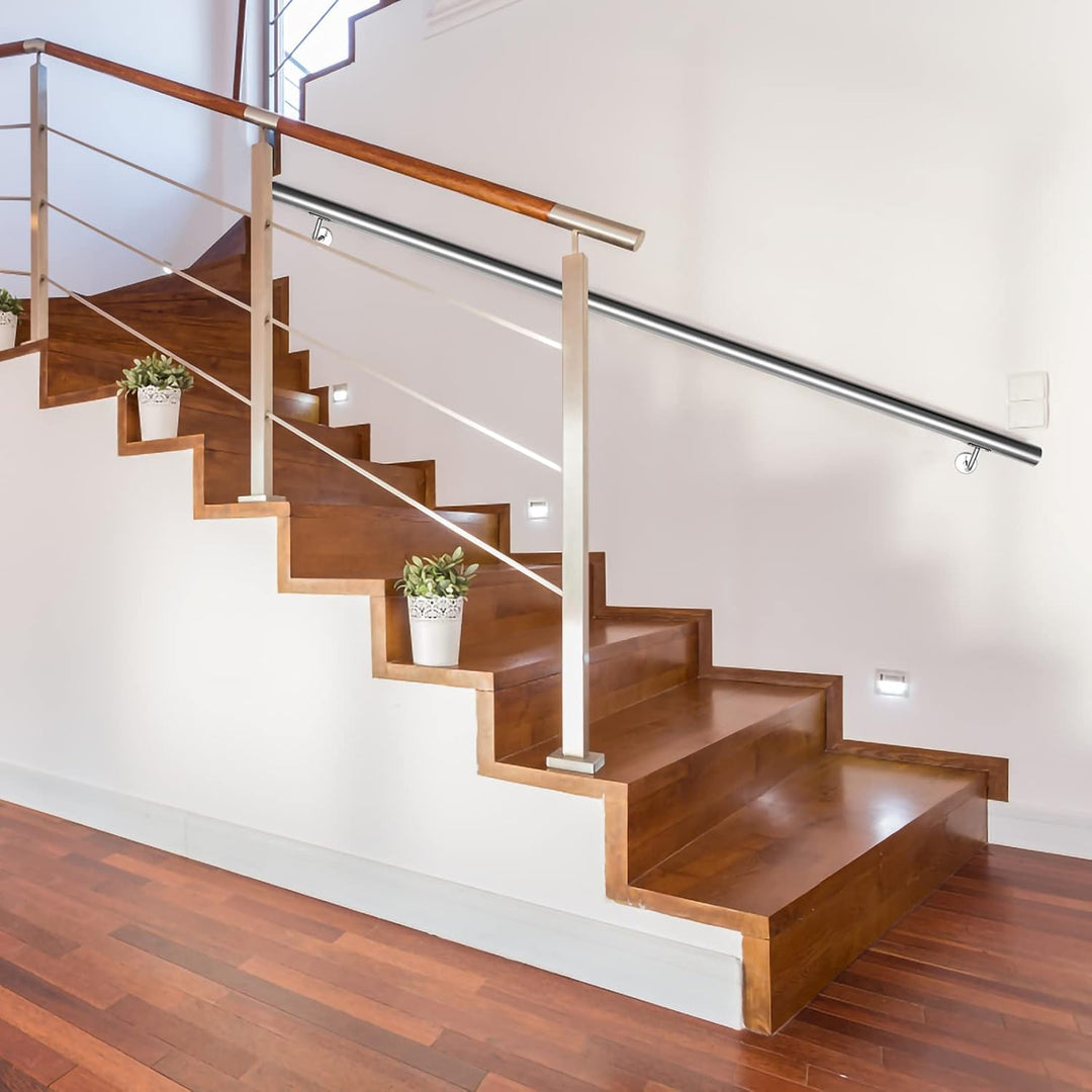 Lospitch Edelstahl Handlauf Treppengeländer 150CM Geländer for Treppen, Modern Treppen Hauptdekorati