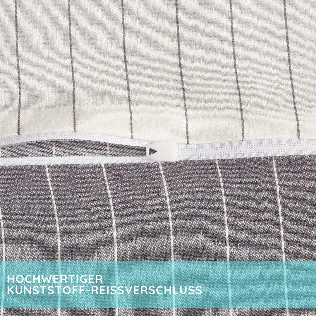 2X Bettwäsche-Sets – pflegeleichte, gewaschene Baumwolle – atmungsaktiver, strapazierfähiger, weiche