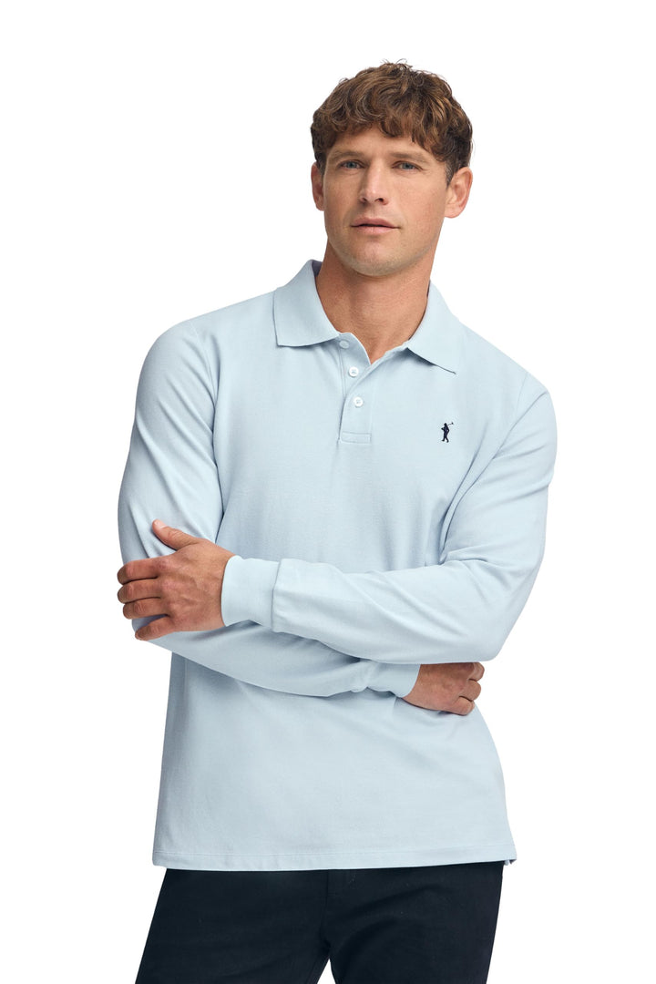 Polo Club Herren Poloshirt Kurzarm Regular Fit Baumwolle Männer Polohemd Longsleeve S Sky Blau, S Sk
