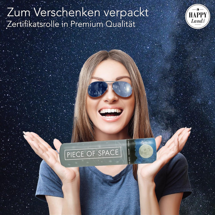 happylandgifts® Premium | Echte Sternschnuppe zum Danke Sagen | Personalisierte Urkunde mit Wunschna