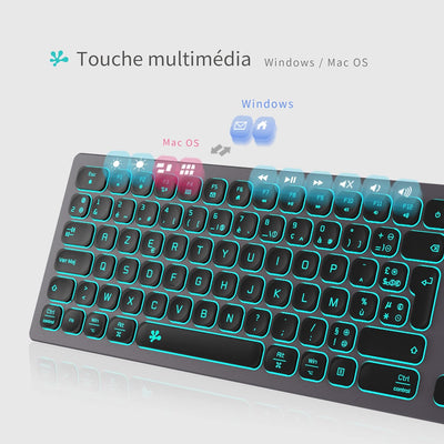 B.FRIENDIT Tastatur mit Hintergrundbeleuchtung, kabelgebunden, Slim – mit Aluminiumgehäuse, Ziffernb