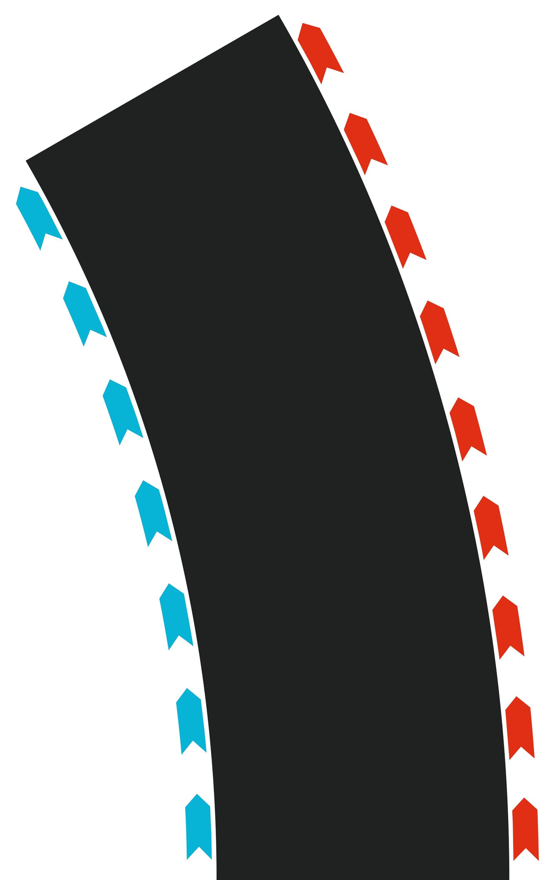 Track Pack Kurven Radius, Erweiterungsset mit 4 Teilen, 30° Eckabschnitten, 2 Rechts- und 2 Linkskur