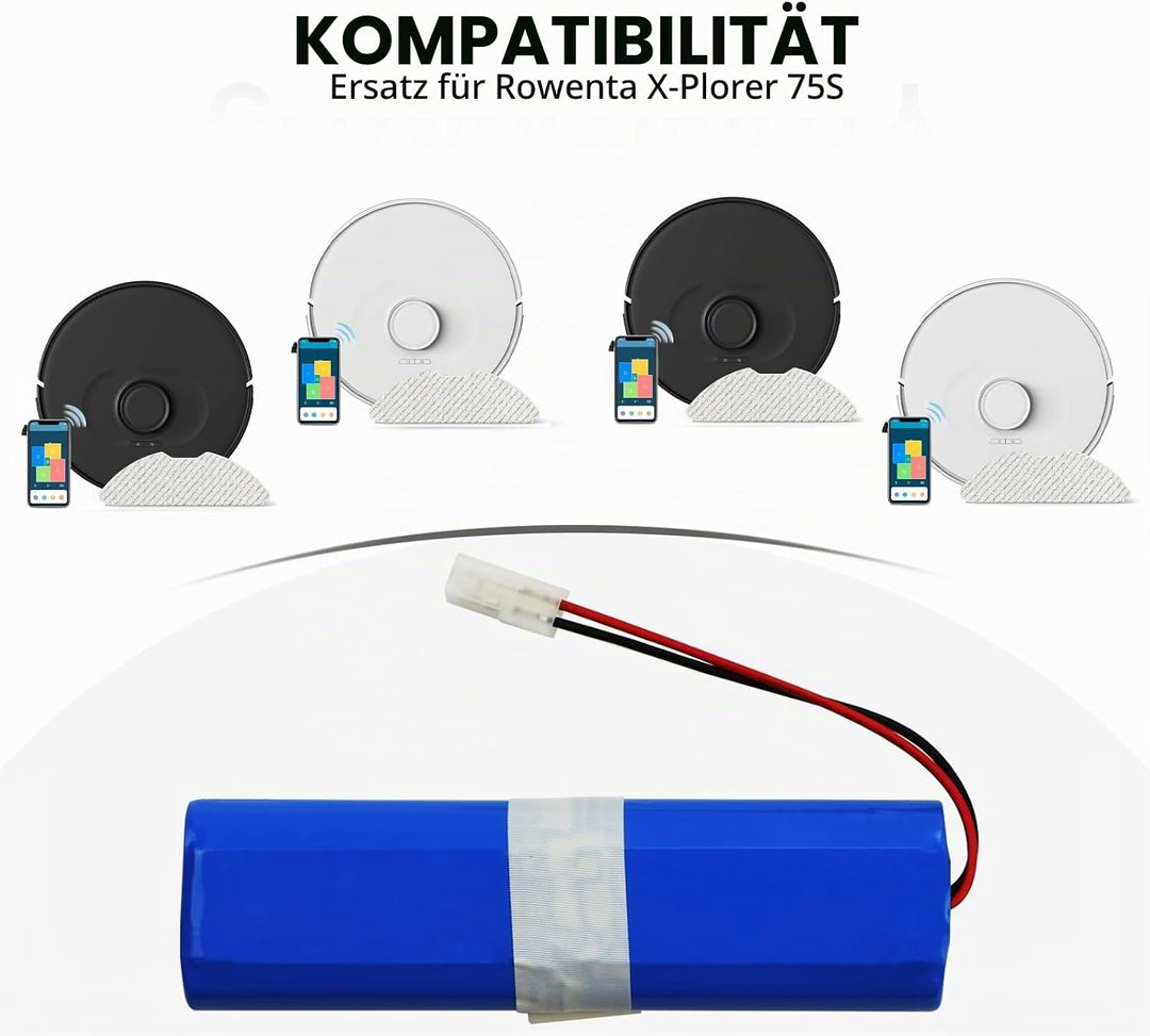 ANTIEE Vacuum Cleaner Akku Kompatibel mit 360 S6,S8, D043-inR-M26-4S1P，X-Plorer 75, X-Plorer 95 Robo