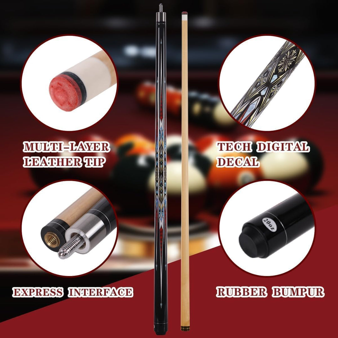 58 Inch13mm 19oz/20oz Maple Billiard Stick Pool Cue Set, Canadian Maple Professional Billiard Pool C